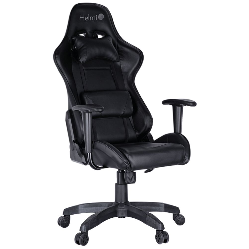 Кресло игровое Helmi HL-G09 "Control", экокожа черная, 2 подушки