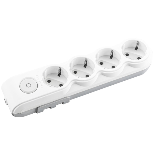 Колодка 4 гнезда OVIVO суппорт выключатель с/з черная 700-080000-124