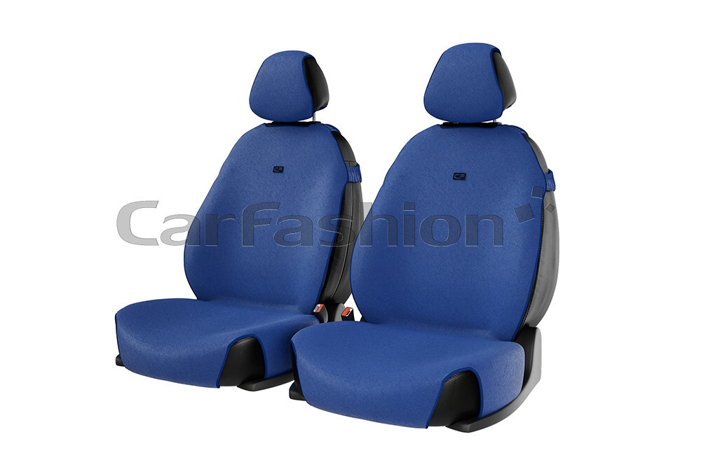 Накидки сидений Перед CarFashion (2шт) -Фронт «FORUM FRONT» 21241 -Полиэстер синий/LOGO черный