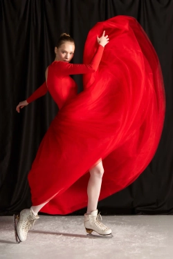 Платье-русалка с юбкой из фатина красное