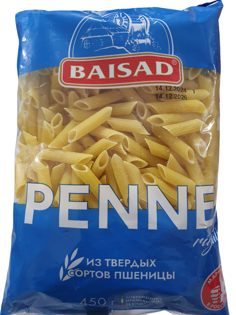 Макаронные изделия перья ребристые, Baisad, 450г