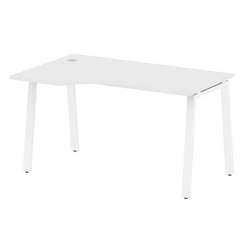 Metal System Стол криволинейный левый на А-образном м/к БА.СА-2 (L) Белый/Металл Белый 1400*900*750