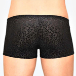 Мужские полупрозрачные трусы-боксеры с флокированным цветочным рисунком