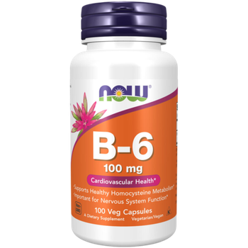 Now Foods B-6 100 mg 100 veg capsules, Витамин B6 Пиридоксин