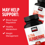 Force Factor, Ultra Berberine, средство для поддержания метаболизма глюкозы, 60 растительных капсул (250 мг в 1 капсуле)