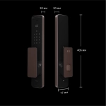 Умный замок Aqara ML-D01D врезной разбл.отпеч.паль./код/пар/NFC/прил/мех.кл 5000mAh бронзовый/черный
