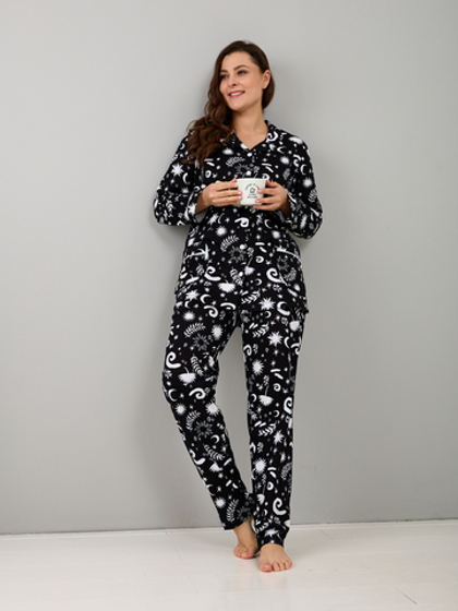 Пижама с брюками КБ-093/ночь-черный