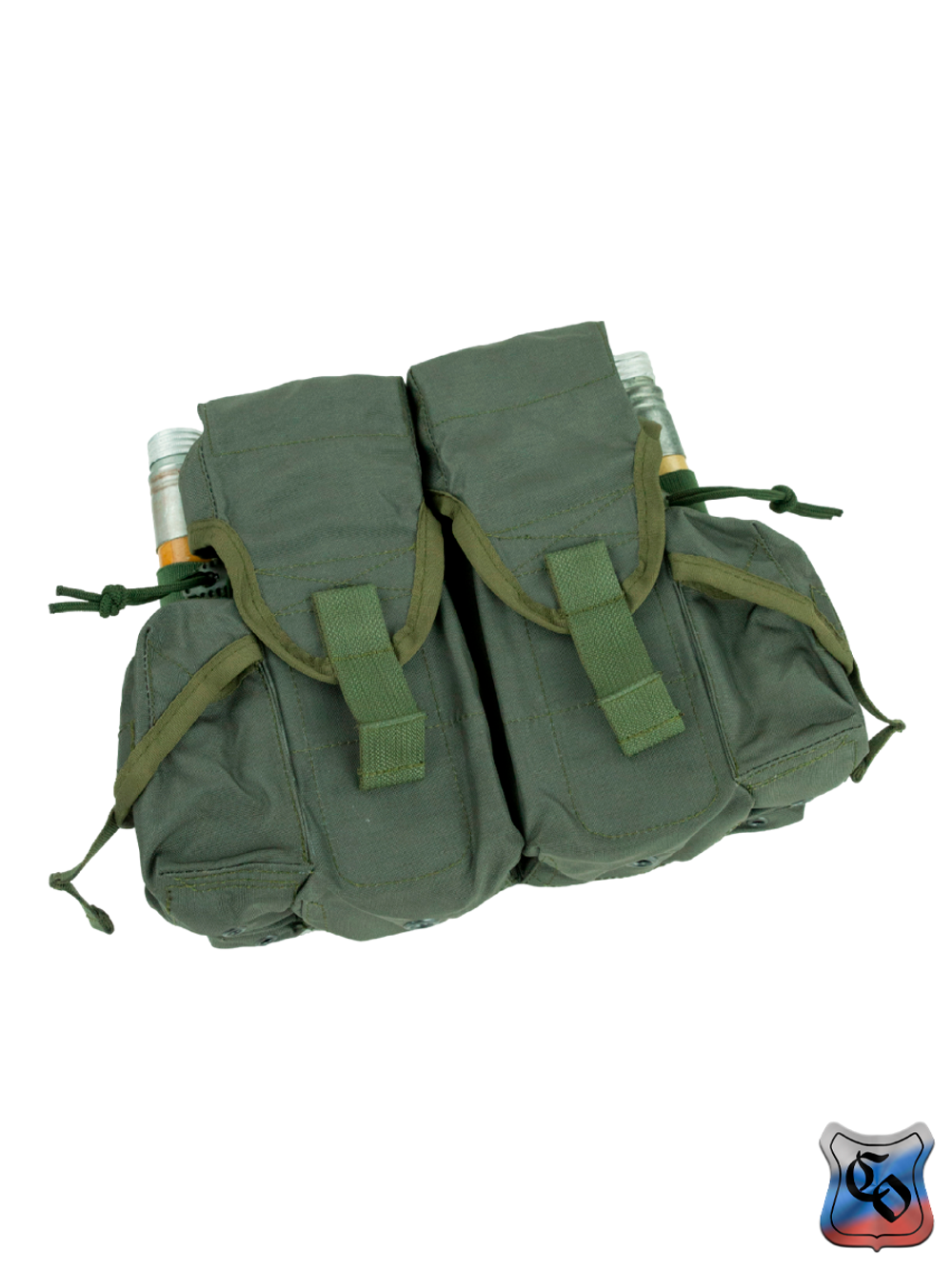 Подсумок SSO 4АК-2РГ-2РСП MOLLE с кнопкой, липучкой и утяжками. Олива