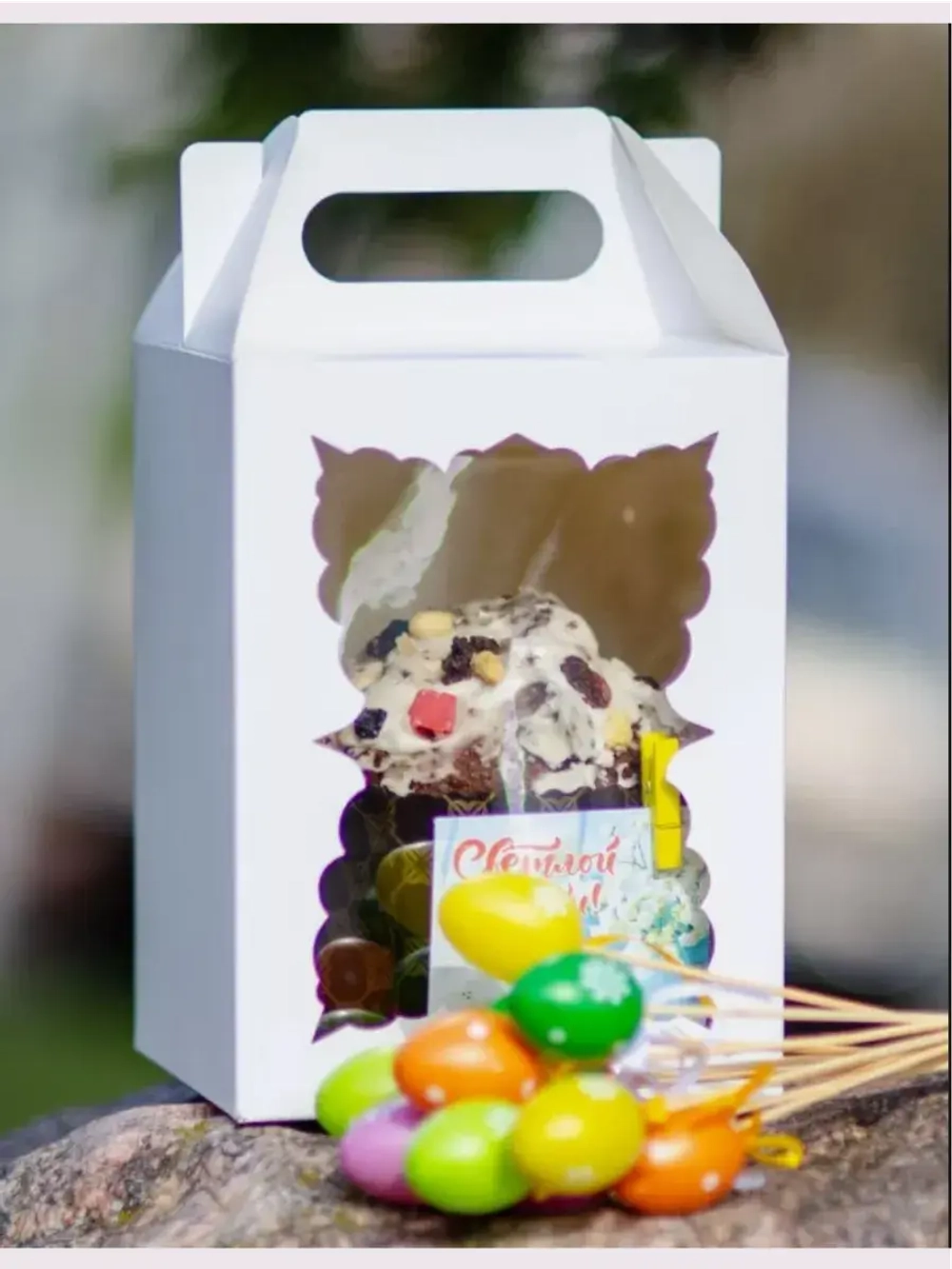 КОМПЛЕКТ для кулича с фигурным окном  15*15- 5 шт