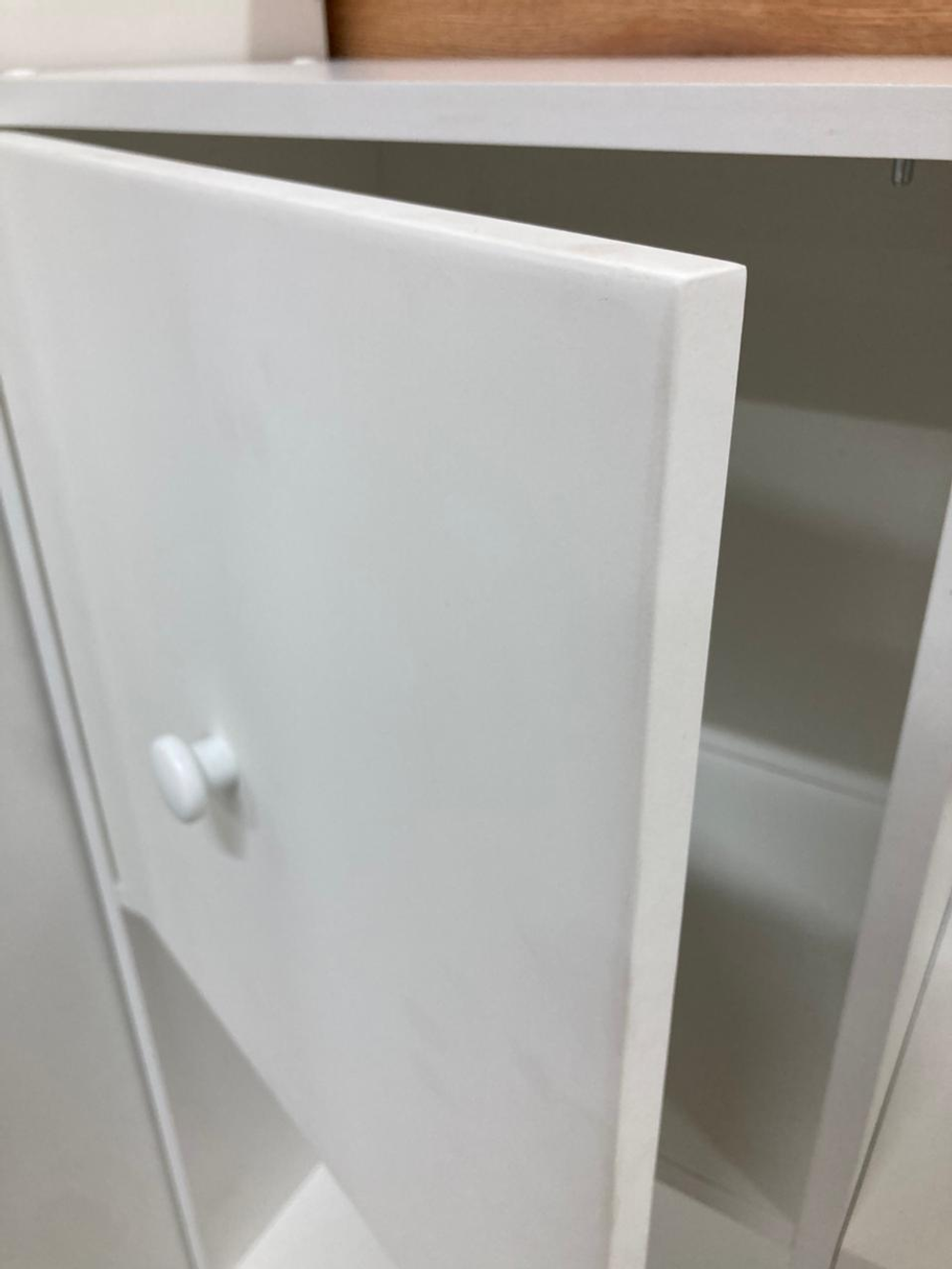 Стеллаж Кубик В-2 МДФ белый/белый