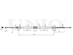 Трос стояночного тормоза задний UNIO CAB-60007