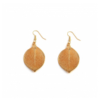 Серьги листья Ester Bijoux Орех LF88C-G BR