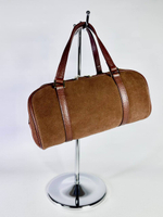 Женская замшевая сумка-бочонок цвета whisky