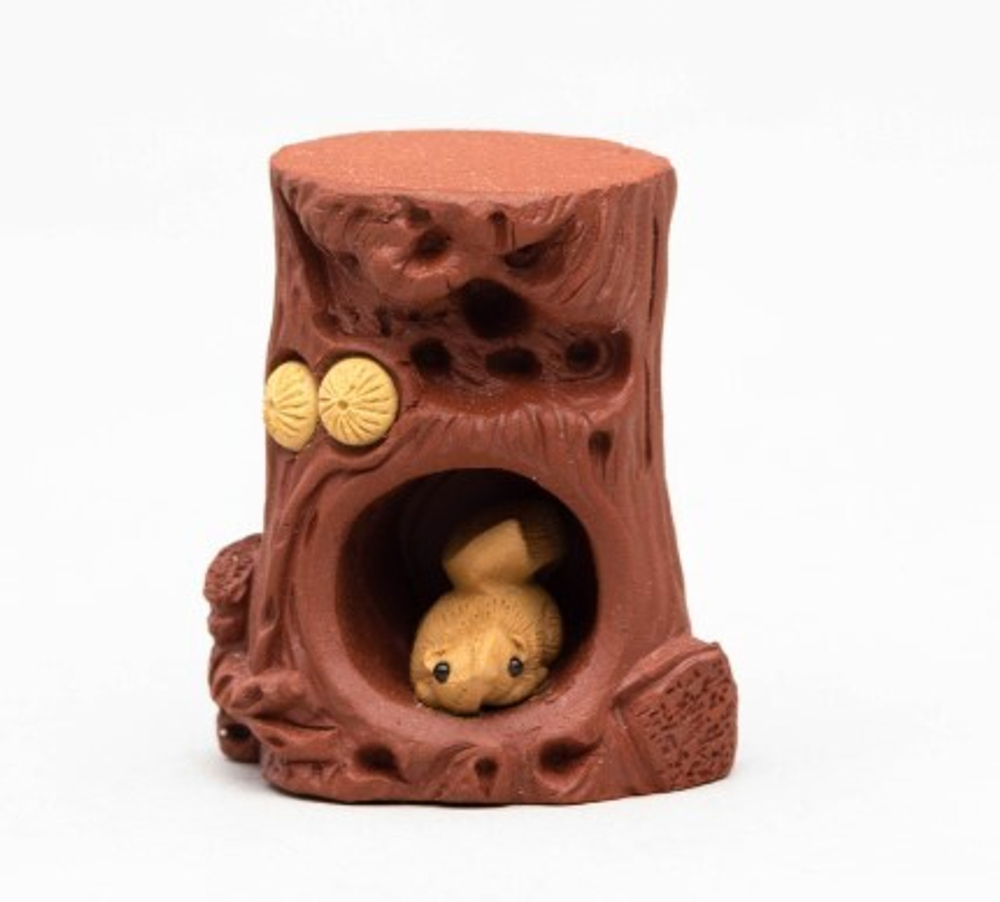 316026 Фигурка "Пенёк - подставка под крышку", глина