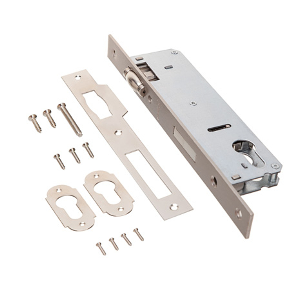 Замок Апекс врезной 7300-35-R-NI хром узкопроф. ролик 24мм