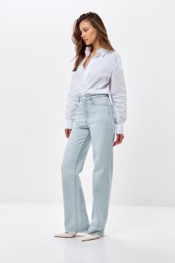 Джинсы Wide Leg голубого цвета