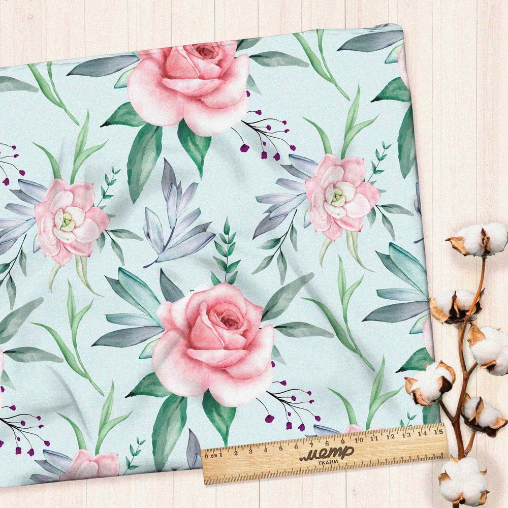 Ткань бифлекс утонченные розы