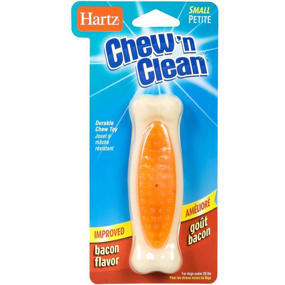 Игрушка Hartz Косточка для очищения зубов вкус бекона для собак особо прочная маленькая 11,5 см