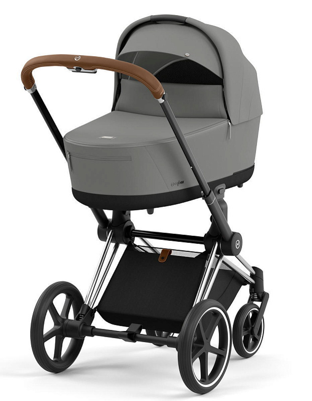 Коляска 3 в 1 Cybex Priam IV Chrome Brown complete и автокресло Cloud T i-Size Mirage Grey Plus Mirage Grey