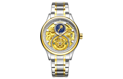 KANGOL Prestige Collection Mechanical Movement Metal Strap Watch Men"s Watches Skeleton Dial KANGOL K116