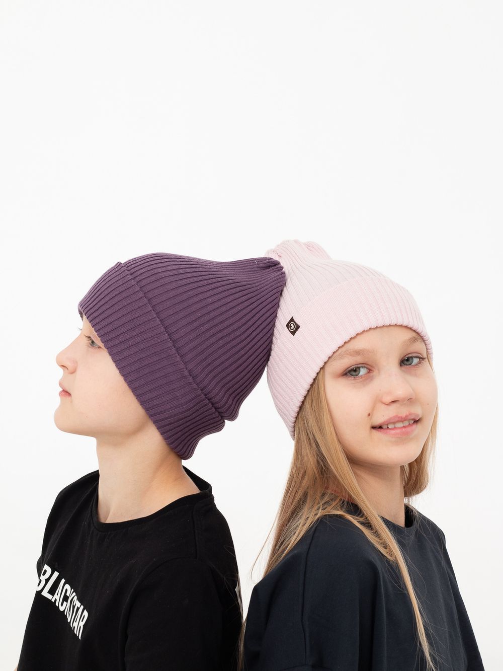 Шапка вязаная-резинка хлопковая КЭП(Виноград)