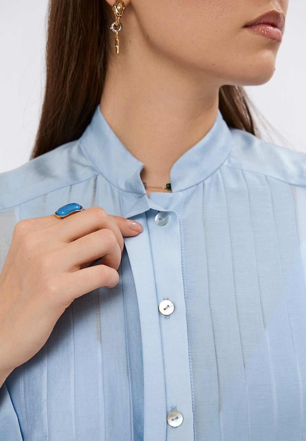 Рубашка длинная EUPHORIA нежно-голубого цвета