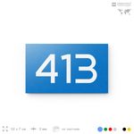 Номер на дверь 413, табличка на дверь для офиса, квартиры, кабинета, аудитории, склада, голубая 120х70 мм, Айдентика Технолоджи