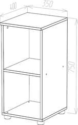 Стеллаж низкий узкий