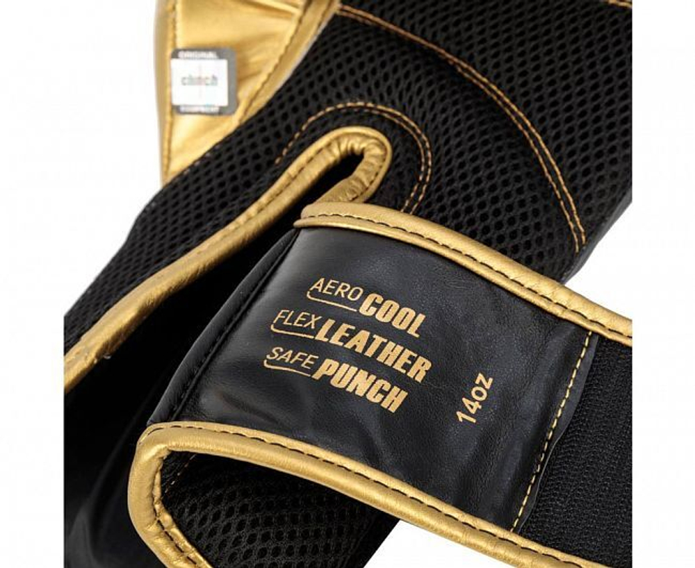 Перчатки боксерские Clinch Aero 2.0 черно-золотые C136