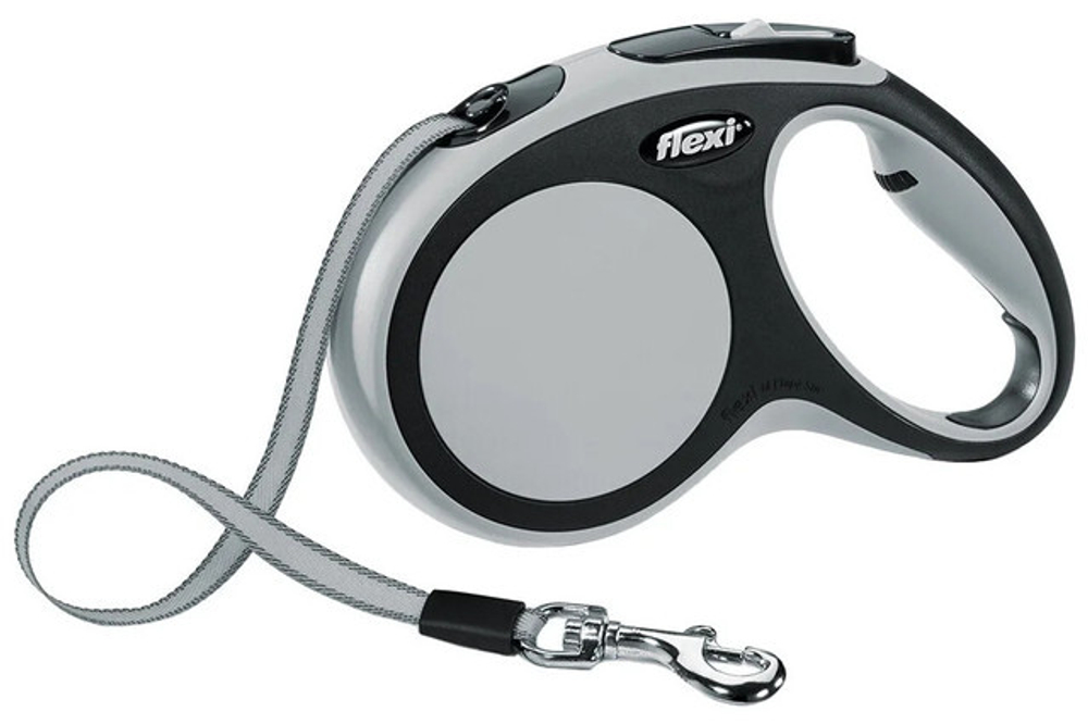 FLEXI поводок-рулетка Comfort M 5m лента, серая, 18,8х3,9х11,6см