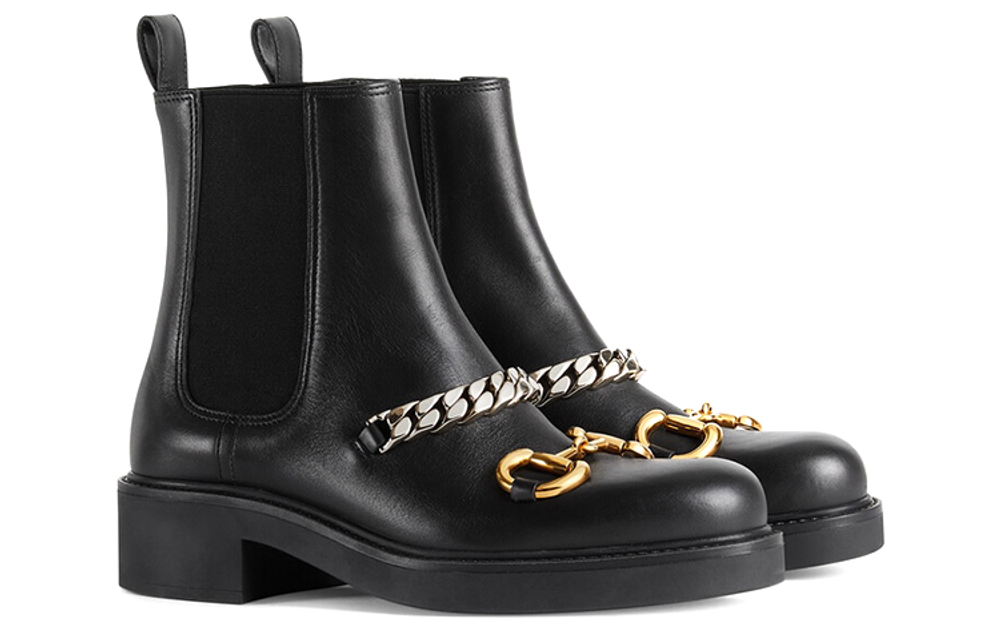 GUCCI Horsebit-detail Ankle Boots