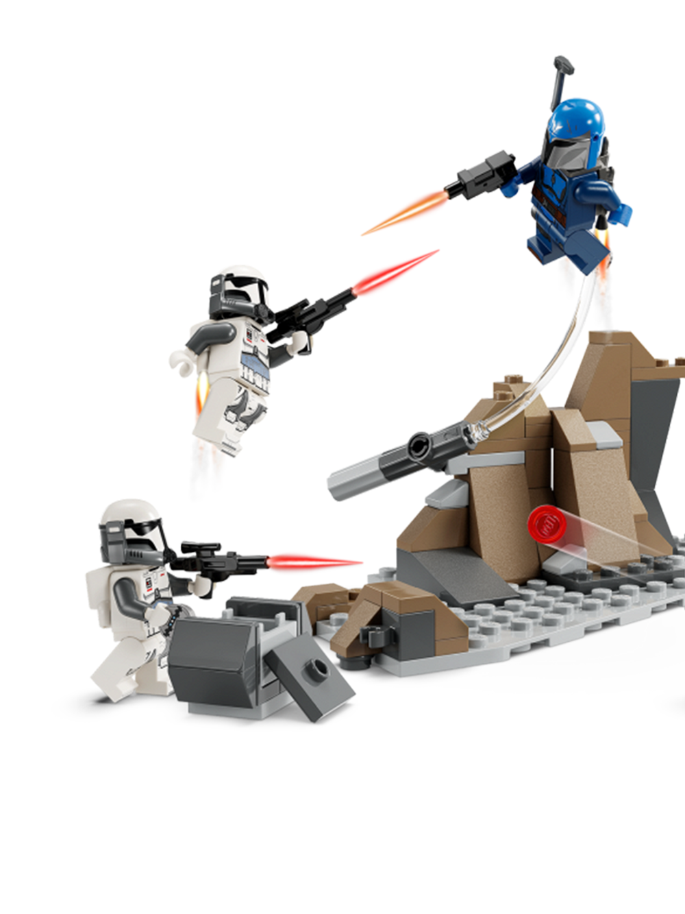 LEGO Star Wars 75373 «Боевой набор: засада на Мандалоре» — минифигурки и техника
