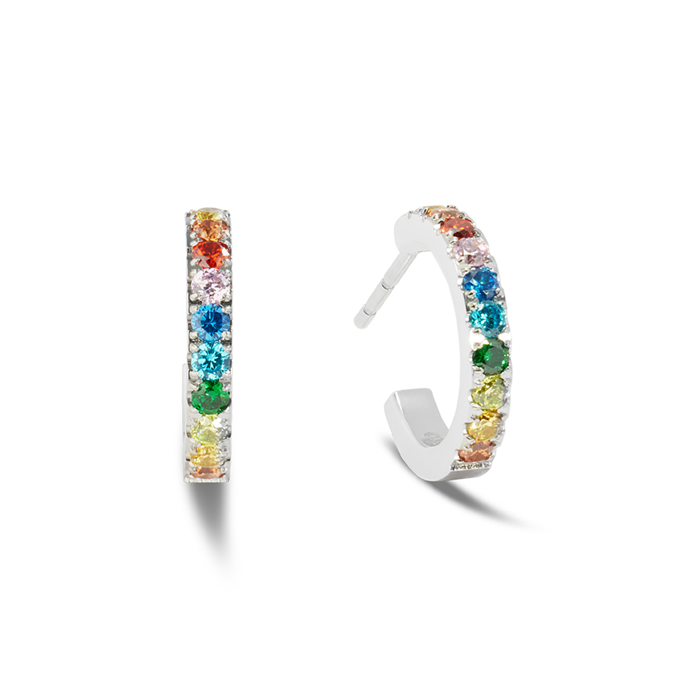 Серьги Coeur de Lion Hoop Multicolour Silver 15мм 0146/23-1517