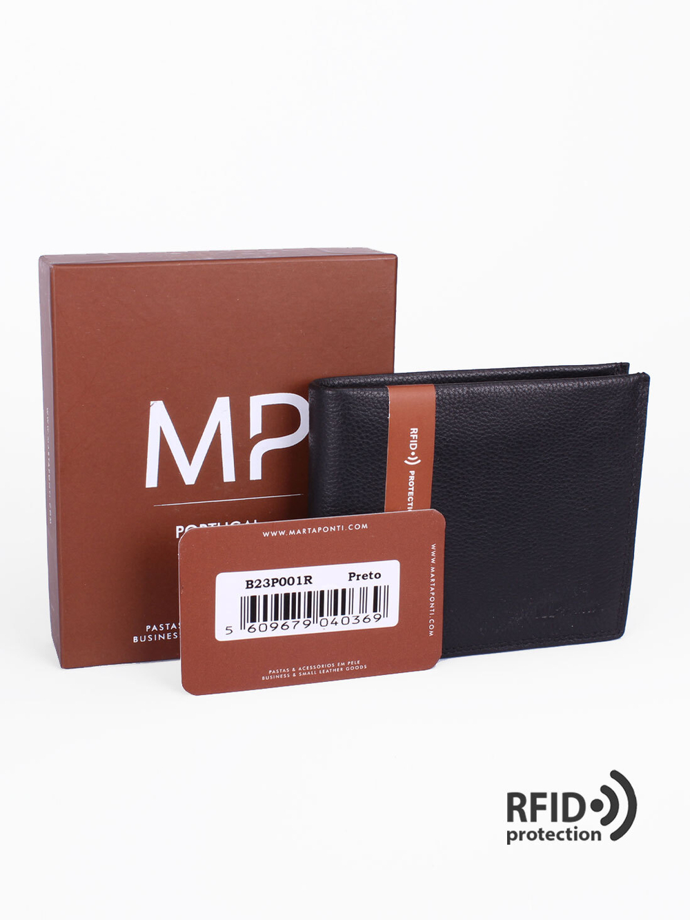 B23P001R Preto - Портмоне с RFID защитой MP