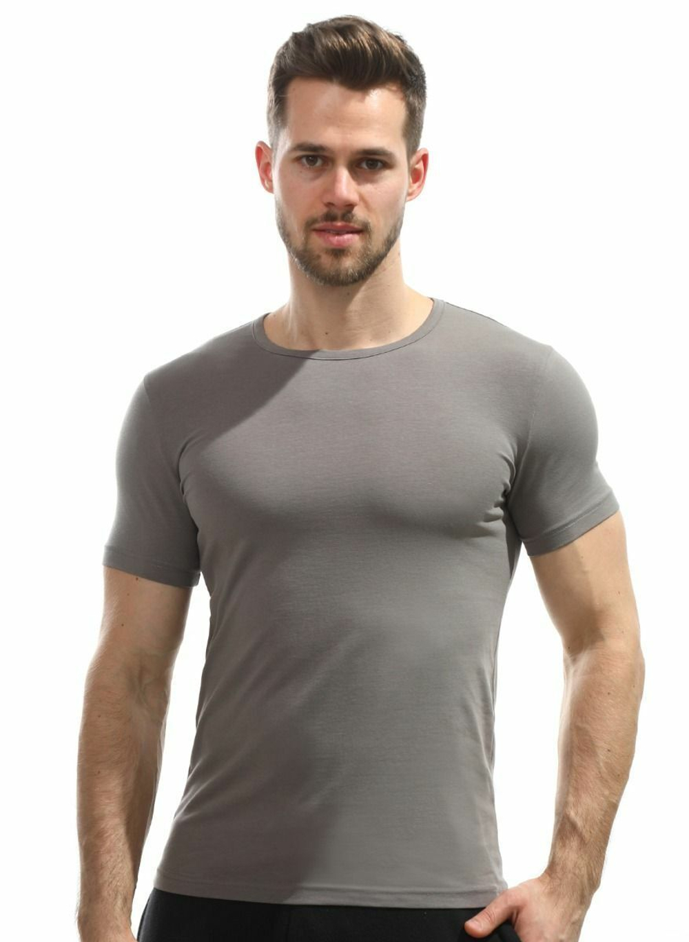 Мужская хлопковая футболка (Размер: L) (Цвет: синий)