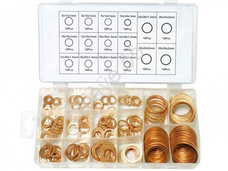 Набор пластик кейс  ШАЙБ медных   160шт (30160) (6-36мм) МАЯКАВТО