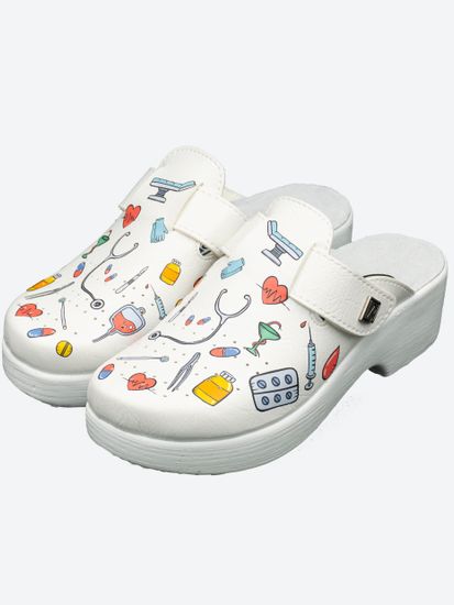 501 | "Natasa" Женские сабо (принт)