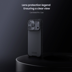 Чехол тонированный прозрачный на iPhone 17 Pro, серия CamShield Pro от Nillkin (с двойной защитной шторкой для камеры)