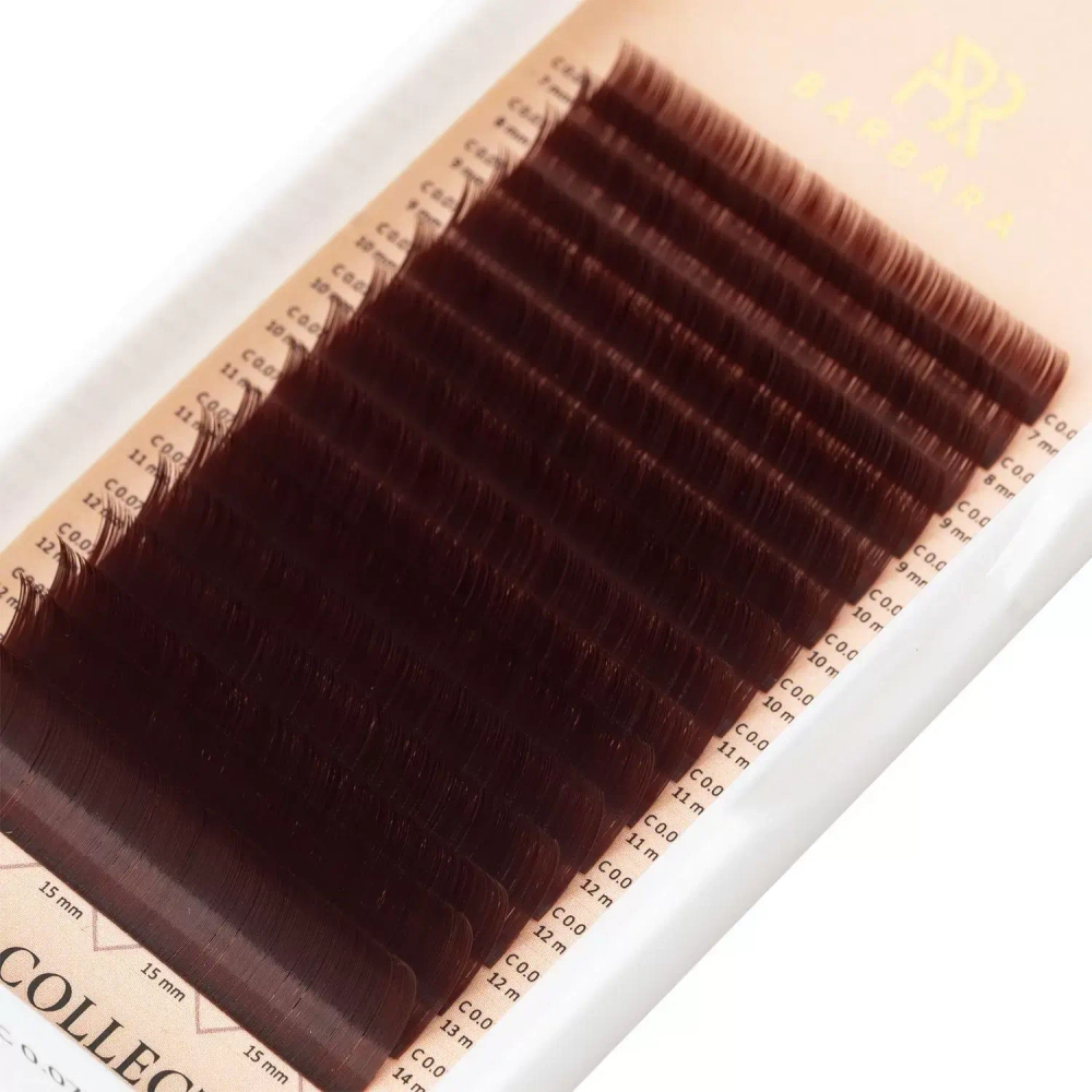 Коричневые Glintwein ресницы Barbara MIX - 16 линий