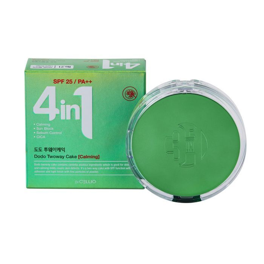 Пудра для лица с запасным блоком Dr.CELLIO Dr.G50 4 IN 1 DODO TWOWAYCAKE (Whitening) №21