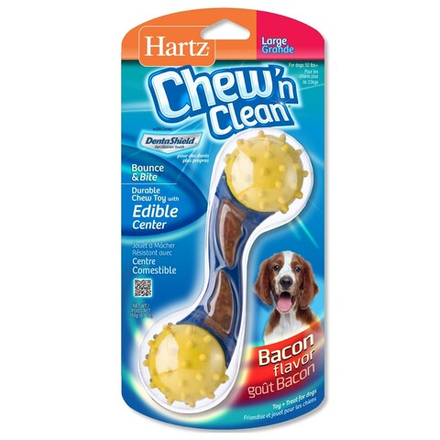 Игрушка Hartz Bounce & Bite Dog Toy крутящаяся косточка пластик для собак большая 16,5 см