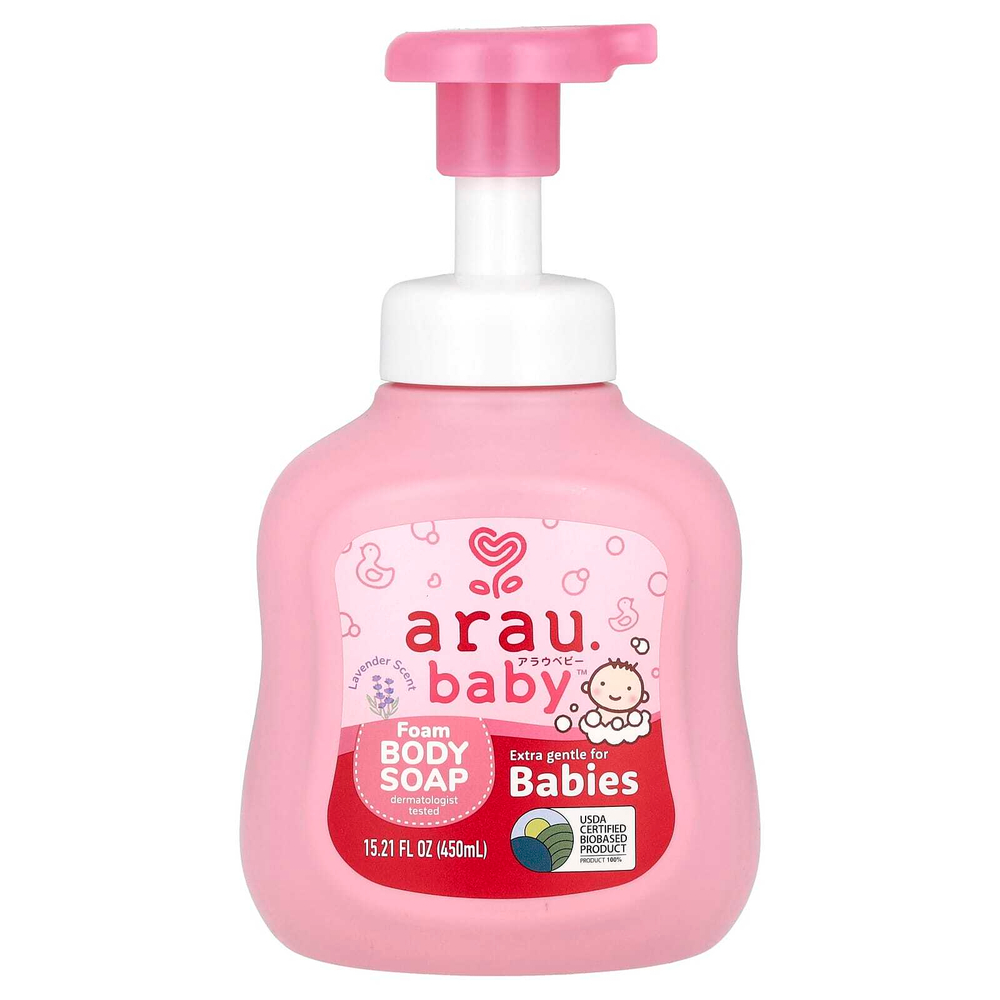 arau.baby, Пенное мыло для тела, с лавандой, 450 мл (15,21 жидк. унц.)