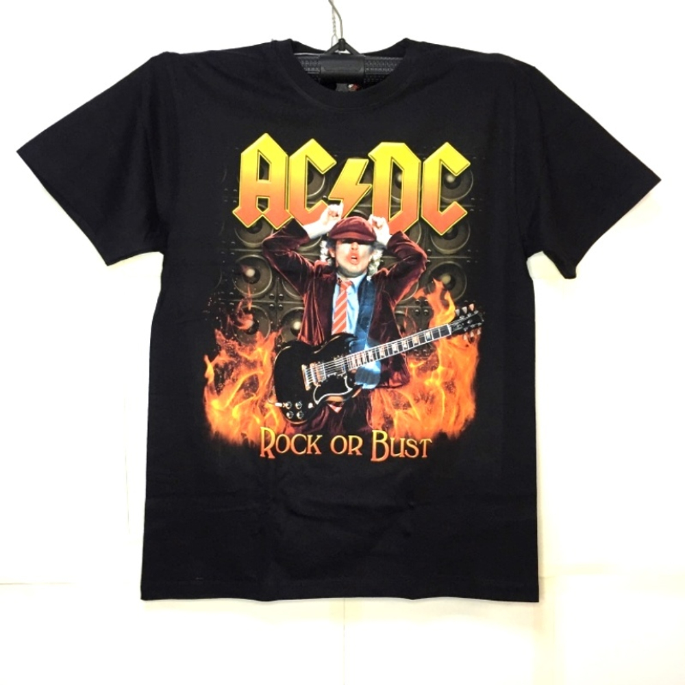 Футболка тайланд AC DC RocK or Bust гитарист (XS)