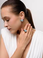 Кольцо Blue Heart Crystal Silver