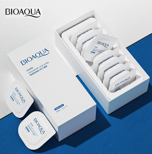 55%SALE! BIOAQUA Набор увлажняющих пудинг - масок для лица с экстрактом морских водорослей и гиалуроной кислотой. (8 шт * 7,5 гр.)