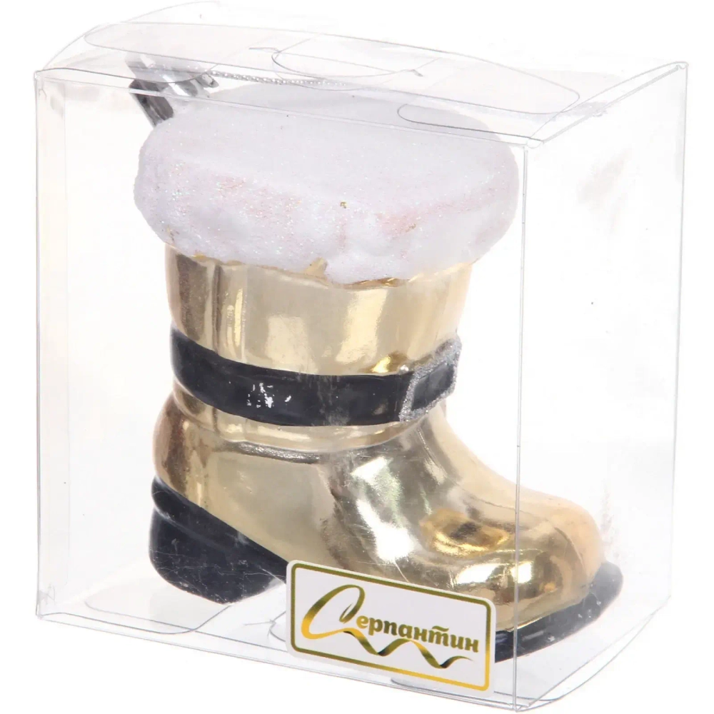 Елочная игрушка «Новогодний сапог» 8*5*8,5 см, Шампань