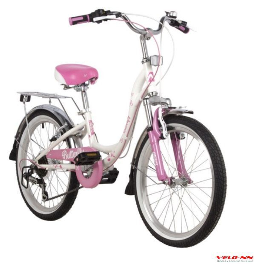 Велосипед NOVATRACK Butterfly 20" 6ск (2022) розовый