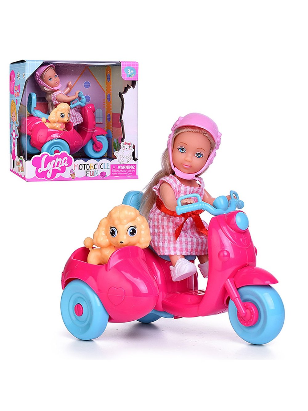 Кукла Леди байк с аксессуарами розовый (4608)