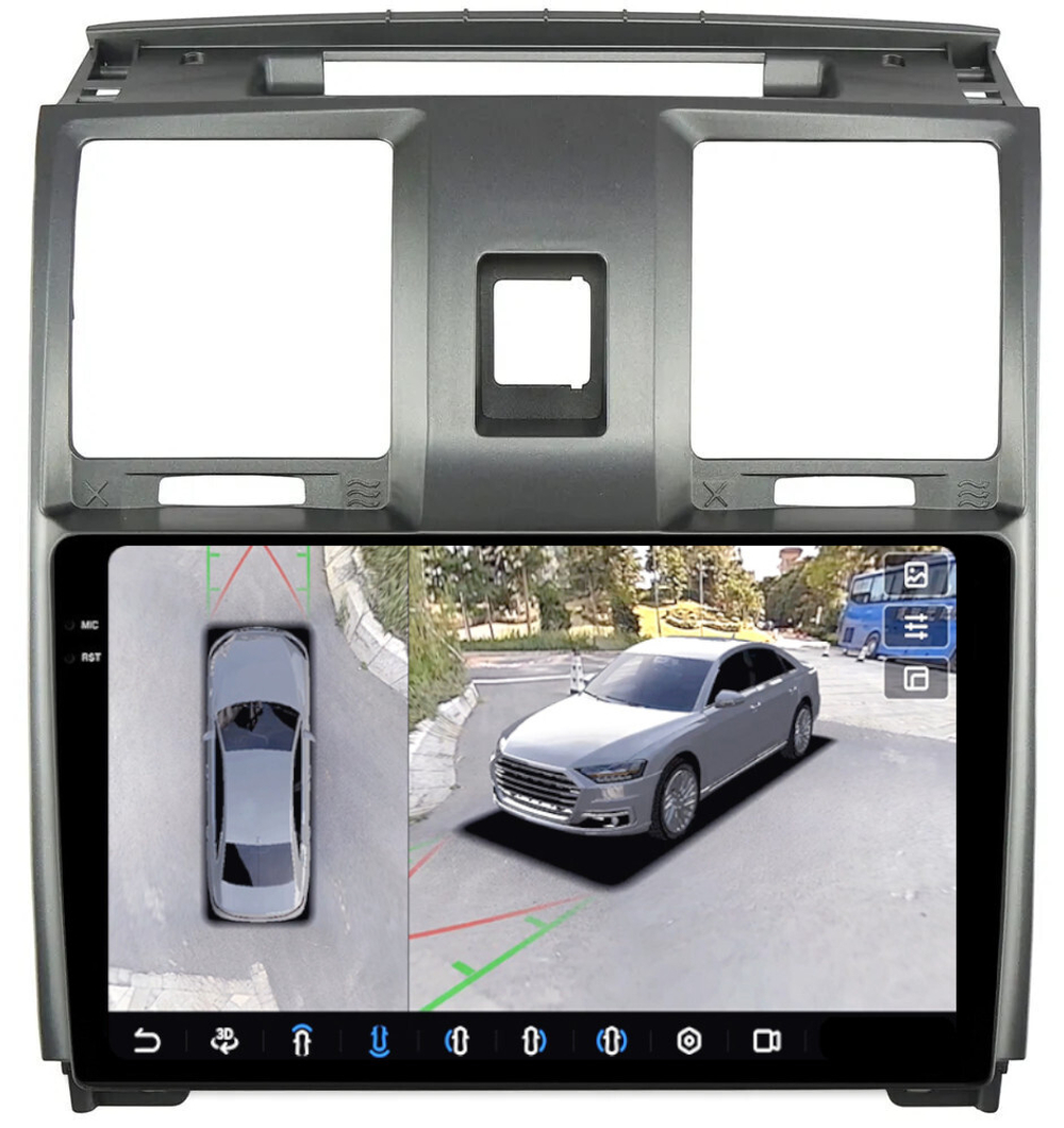 Магнитола для УАЗ Патриот, Пикап 2012-2016 - FarCar BX3109M-360 монитор 9.5" 2K QLED на Android 13, 6Гб+128Гб, CarPlay, 4G SIM-слот, 4 камеры в комплекте