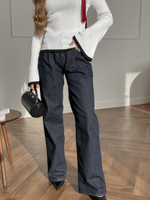 Джинсы-тубы с защипами